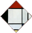 Lozenge composition with red, black, blue, and yellow, 1925