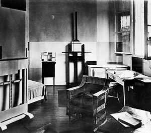 Mondrian's studio at 26 rue du depart. Photographer unknown. April, 1926.