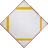 Lozenge composition with four yellow lines. 1933