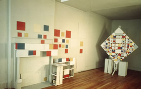 Mondrian's 15 east 59th street studio, after his death. Photograph by Harry Holtzman. 1944